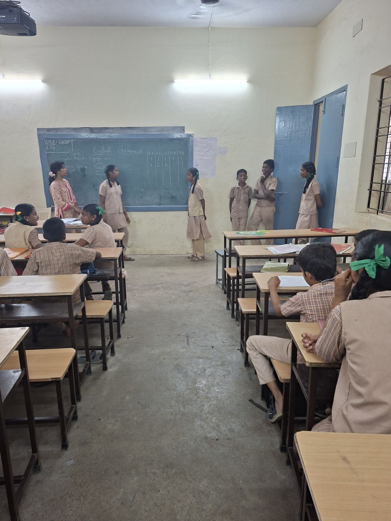 An English grammar class in session