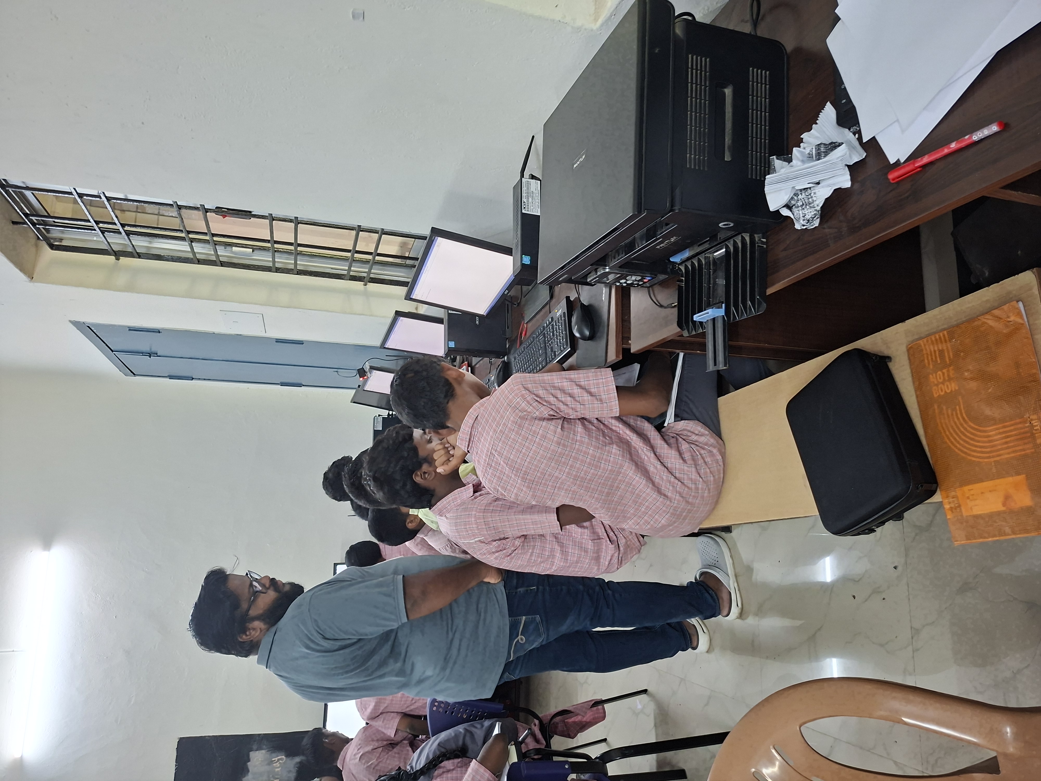 A session in the newly set up language lab