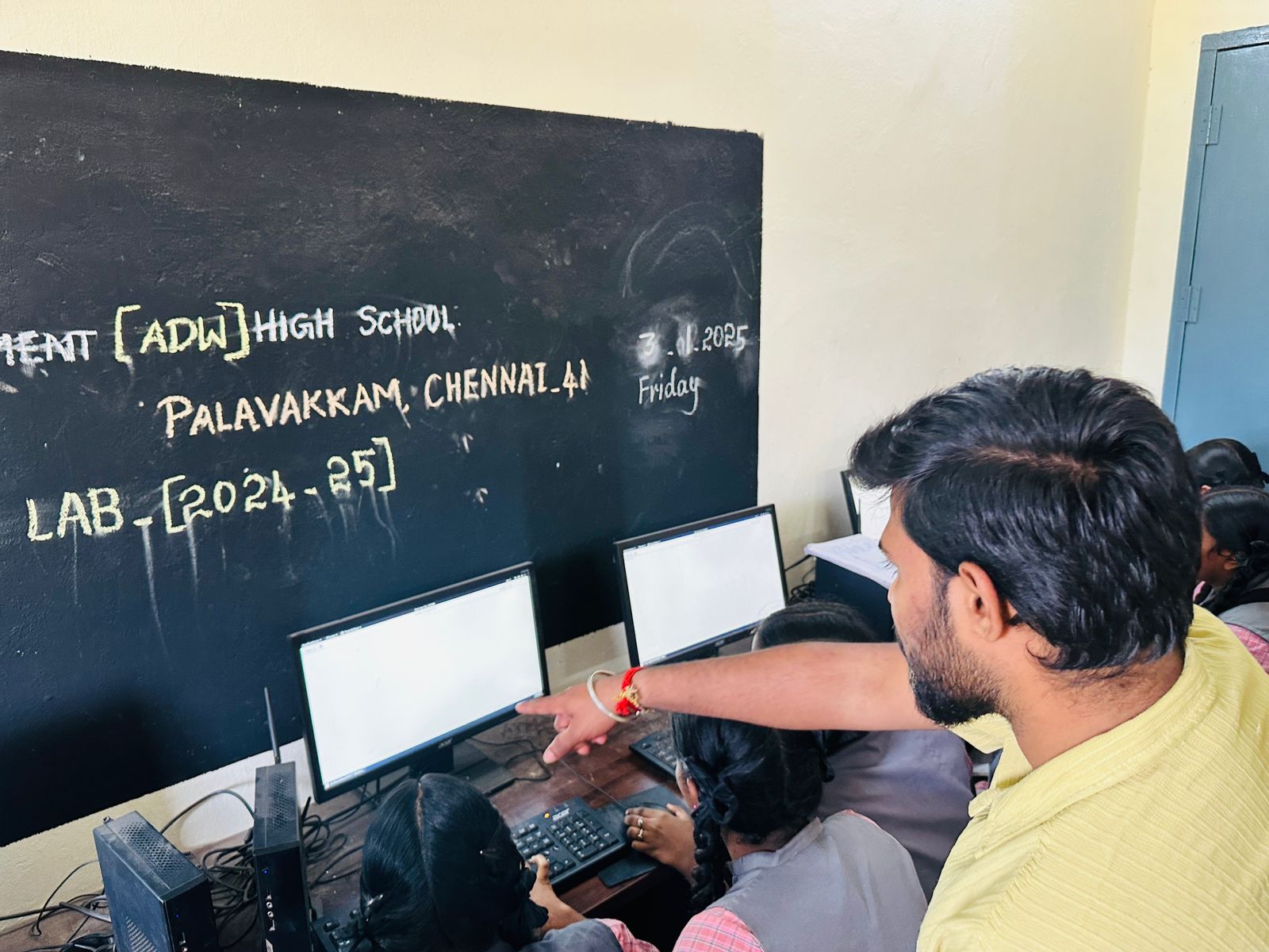 The ADW High School computer lab, set up for the 2024–25 batch