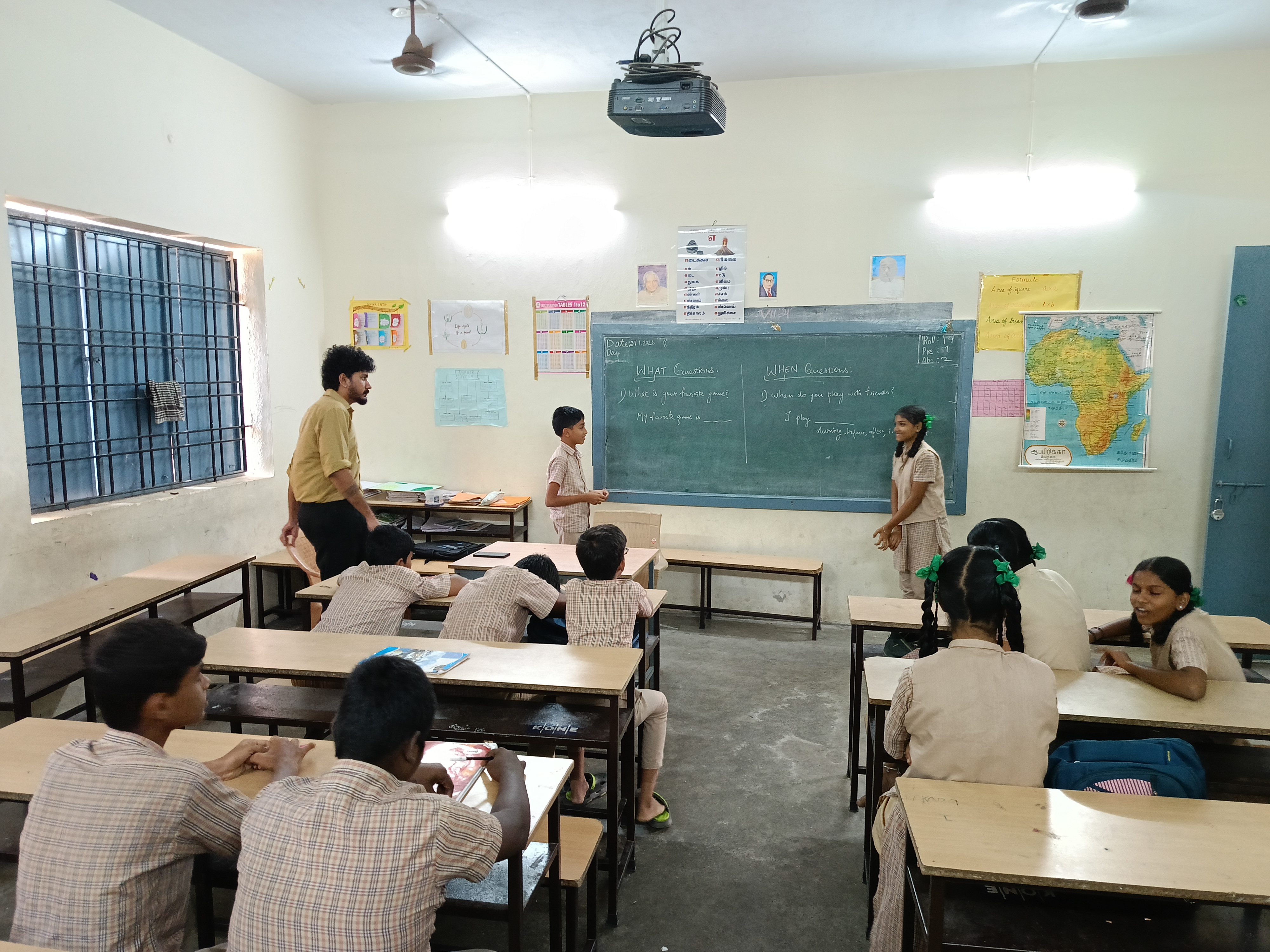 Practicing question-and-answer English sentences